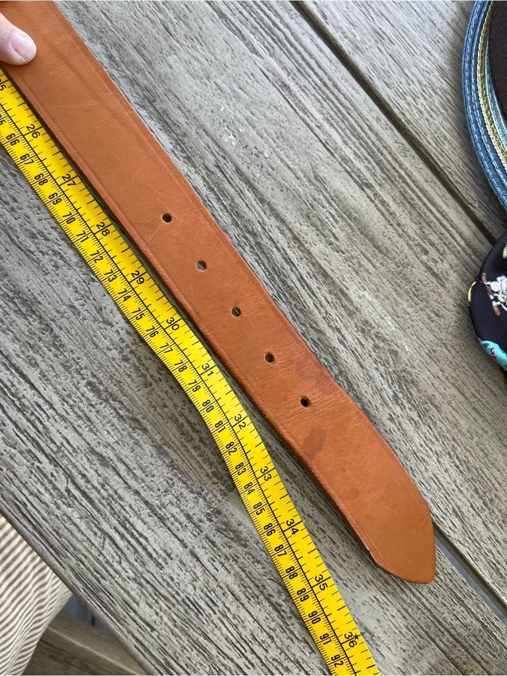 Orvis Classic Tan Leather Belt with Brass Buckle Size Medium
